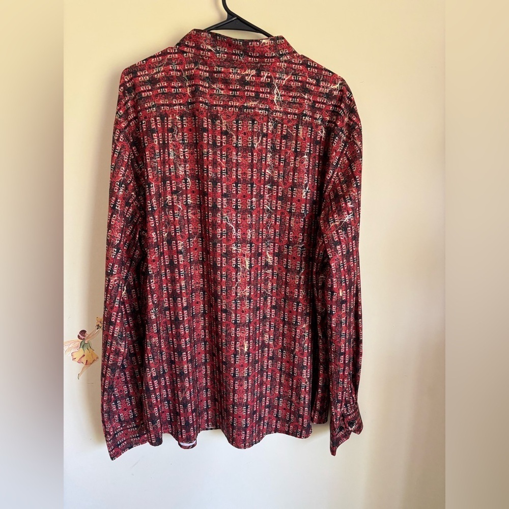 Vintage Pavini Red Button Down Shirt Size XXL Long sleeves Y2K - Picture 2 of 10